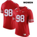 Women's NCAA Ohio State Buckeyes Jerron Cage #98 College Stitched No Name Authentic Nike Red Football Jersey FH20D73TC